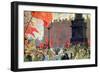 Festivities Marking the Opening of the Second Congress of the Comintern and Demonstration on…-Boris Kustodiyev-Framed Giclee Print