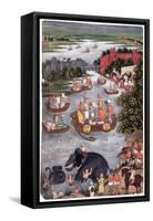 Festivities on a River, C.1825-null-Framed Stretched Canvas