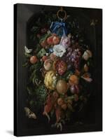 Festoon of Fruit and Flowers - Still Life-Jan Davidsz de Heem-Stretched Canvas