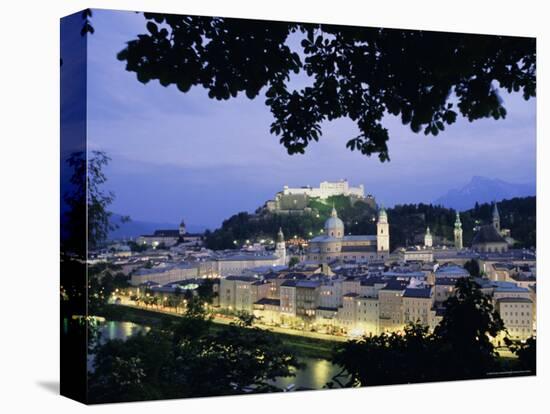 Festung (Fortress) Hohensalzburg at Twilight, Salzburg, Salzburgland, Austria, Europe-Richard Nebesky-Stretched Canvas