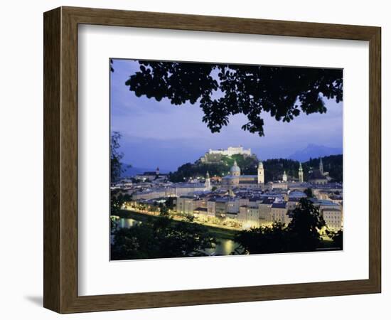 Festung (Fortress) Hohensalzburg at Twilight, Salzburg, Salzburgland, Austria, Europe-Richard Nebesky-Framed Photographic Print
