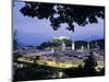 Festung (Fortress) Hohensalzburg at Twilight, Salzburg, Salzburgland, Austria, Europe-Richard Nebesky-Mounted Photographic Print