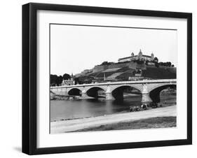 Festung Marienberg Fortress Seen from Ludwigs Bridge, Wuerzburg, circa 1910-Jousset-Framed Giclee Print