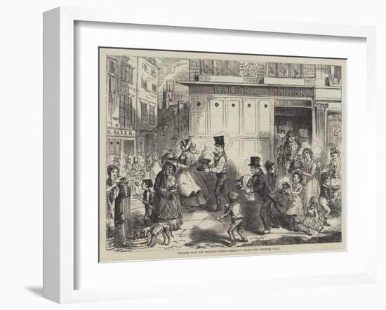 Fetching Home the Christmas Dinner-John Leech-Framed Giclee Print