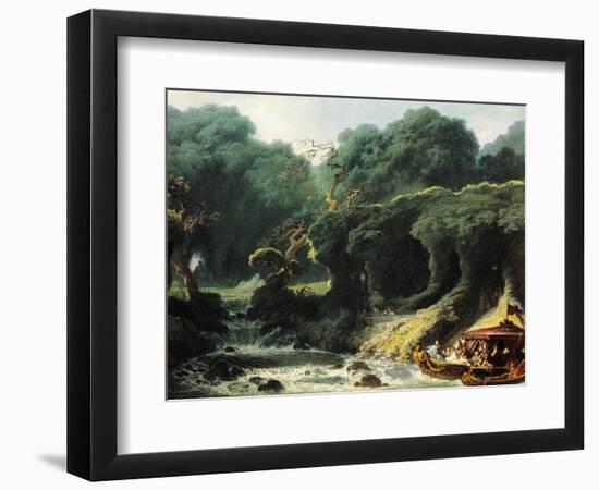 Fete at Rambouillet or Island of Love, Circa 1770-Jean-Honoré Fragonard-Framed Premium Giclee Print