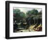 Fete at Rambouillet or Island of Love, Circa 1770-Jean-Honoré Fragonard-Framed Premium Giclee Print