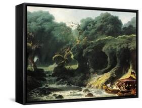 Fete at Rambouillet or Island of Love, Circa 1770-Jean-Honoré Fragonard-Framed Stretched Canvas