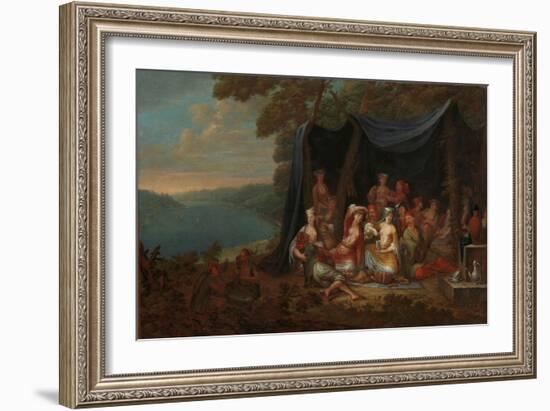 Fête champêtre with Turkish Courtiers under a Tent, c.1720-37-Jean Baptiste Vanmour-Framed Giclee Print