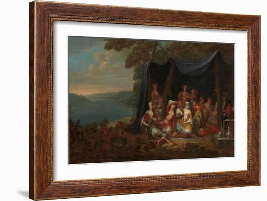 Fête champêtre with Turkish Courtiers under a Tent, c.1720-37-Jean Baptiste Vanmour-Framed Giclee Print