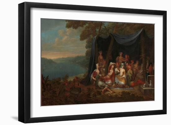 Fête champêtre with Turkish Courtiers under a Tent, c.1720-37-Jean Baptiste Vanmour-Framed Giclee Print