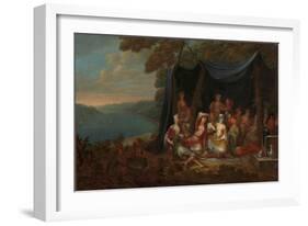 Fête champêtre with Turkish Courtiers under a Tent, c.1720-37-Jean Baptiste Vanmour-Framed Giclee Print