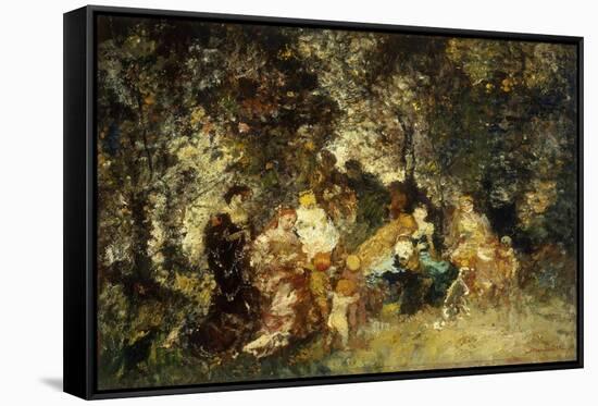 Fete Champetre-Adolphe Joseph Thomas Monticelli-Framed Stretched Canvas