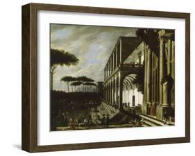 Fête dans le jardin d'un palais dit "portiques de deux grands édifices"-Viviano Codazzi-Framed Giclee Print