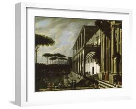 Fête dans le jardin d'un palais dit "portiques de deux grands édifices"-Viviano Codazzi-Framed Giclee Print