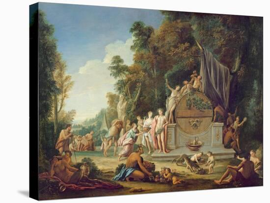 Fete Galante in Honour of Bacchus-Jean Jacques Spoede-Stretched Canvas