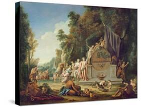 Fete Galante in Honour of Bacchus-Jean Jacques Spoede-Stretched Canvas