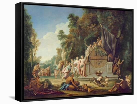 Fete Galante in Honour of Bacchus-Jean Jacques Spoede-Framed Stretched Canvas