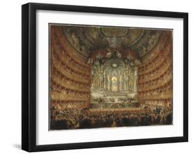 Fête musicale donnée par le cardinal de la Rochefoucauld au théâtre Argentina de Rome le 15-Giovanni Paolo Pannini-Framed Giclee Print