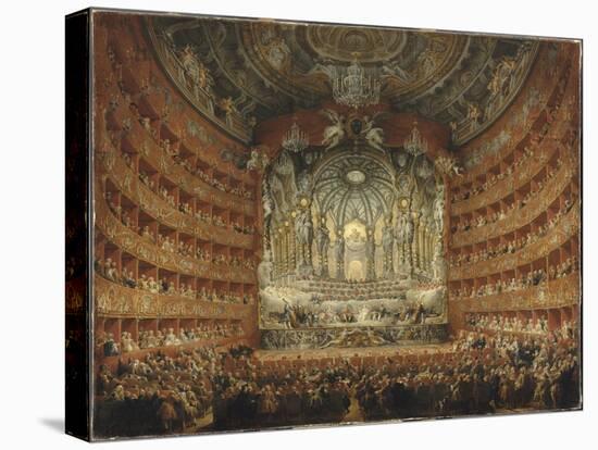 Fête musicale donnée par le cardinal de la Rochefoucauld au théâtre Argentina de Rome le 15-Giovanni Paolo Pannini-Stretched Canvas