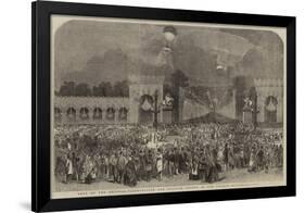 Fete of the Emperor, Illumination and Balloon Ascent in the Champs Elysees-null-Framed Giclee Print