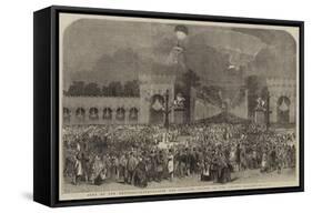 Fete of the Emperor, Illumination and Balloon Ascent in the Champs Elysees-null-Framed Stretched Canvas