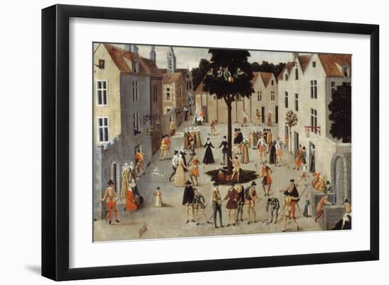 Fête populaire autour d'un arbre-null-Framed Giclee Print