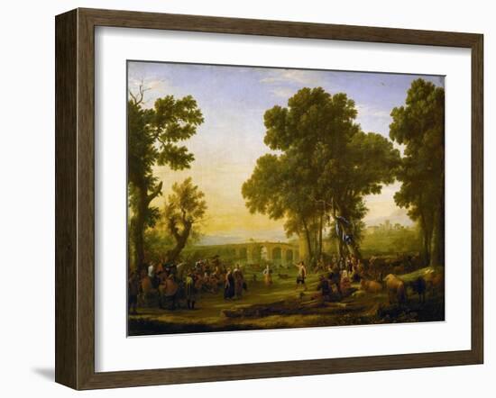 Fete villageoise (village festival). (1639) Inv. 4714.-Claude Lorrain-Framed Giclee Print