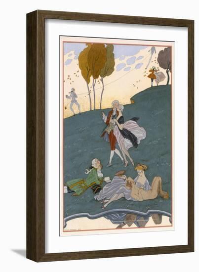 Fetes Galantes, Illustration for 'Fetes Galantes' by Paul Verlaine-Georges Barbier-Framed Giclee Print