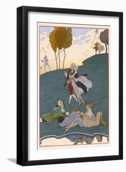 Fetes Galantes, Illustration for 'Fetes Galantes' by Paul Verlaine-Georges Barbier-Framed Giclee Print