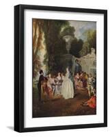 'Fetes Venitiennes', 1718-1719-Jean-Antoine Watteau-Framed Giclee Print