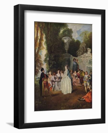 'Fetes Venitiennes', 1718-1719-Jean-Antoine Watteau-Framed Giclee Print