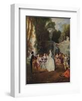 'Fetes Venitiennes', 1718-1719-Jean-Antoine Watteau-Framed Giclee Print