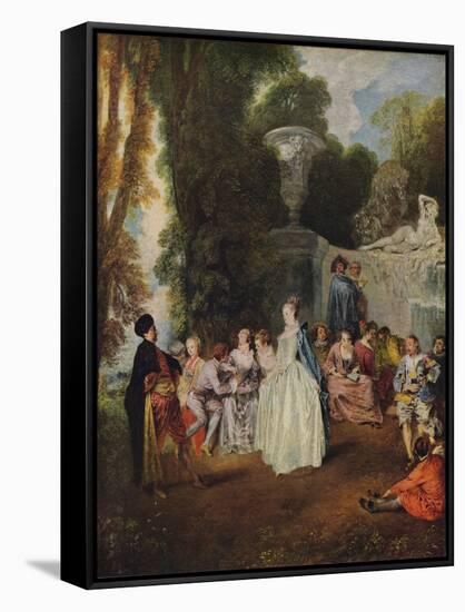 'Fetes Venitiennes', 1718-1719-Jean-Antoine Watteau-Framed Stretched Canvas