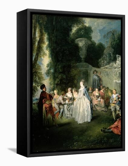 Fetes Venitiennes, 1718-19-Jean Antoine Watteau-Framed Stretched Canvas