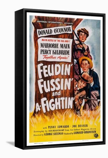 Feudin', Fussin' and A-Fightin', from Bottom: Donald O'Connor, Percy Kilbride, Marjorie Main, 1948-null-Framed Stretched Canvas