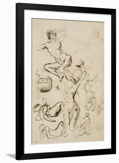 Feuille d'?des de nus-Francisco de Goya-Framed Giclee Print