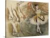 Feuille d'étude : danseuse au tambourin ou Danseuse espagnole-Edgar Degas-Stretched Canvas