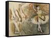 Feuille d'étude : danseuse au tambourin ou Danseuse espagnole-Edgar Degas-Framed Stretched Canvas