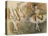 Feuille d'étude : danseuse au tambourin ou Danseuse espagnole-Edgar Degas-Stretched Canvas