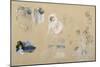 Feuilles d'études: étude de baigneuses-Pierre-Auguste Renoir-Mounted Giclee Print