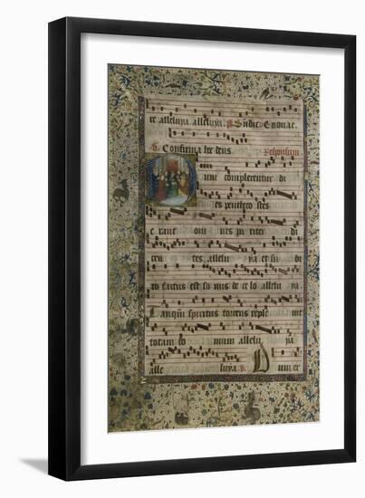 Feuillet d'un Antiphonaire : initiale D avec figuration de la Pentecôte-null-Framed Giclee Print