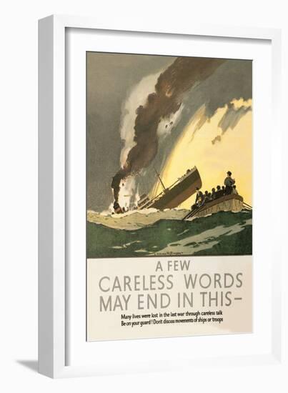 Few Careless Words May End in This-Norman Wilkinson-Framed Art Print