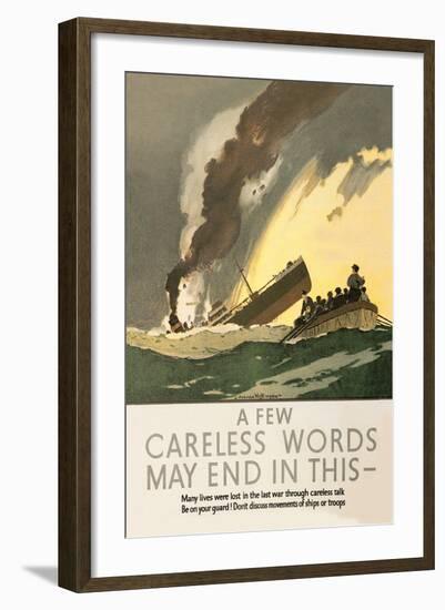 Few Careless Words May End in This-Norman Wilkinson-Framed Art Print