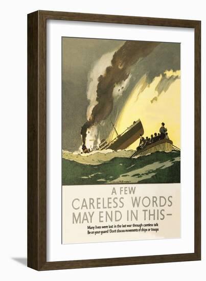 Few Careless Words May End in This-Norman Wilkinson-Framed Art Print