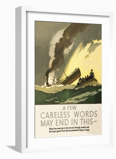 Few Careless Words May End in This-Norman Wilkinson-Framed Art Print