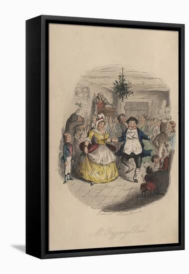 Fezziwig's Ball - a Christmas Carol, 1843-John Leech-Framed Stretched Canvas