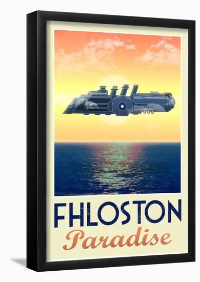 Fhloston Paradise Retro Travel Poster-null-Framed Poster