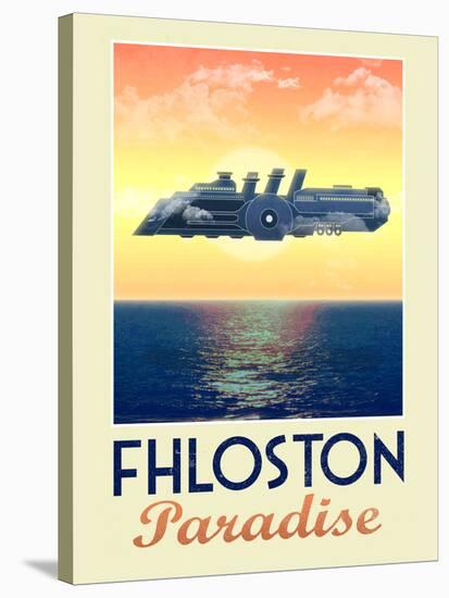 Fhloston Paradise Retro Travel Poster-null-Stretched Canvas