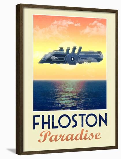 Fhloston Paradise Retro Travel Poster-null-Framed Poster
