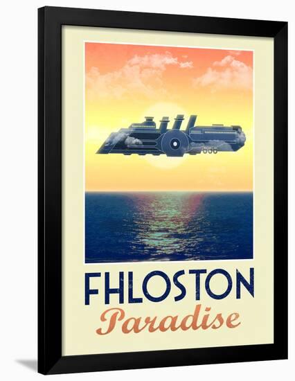 Fhloston Paradise Retro Travel Poster-null-Framed Poster